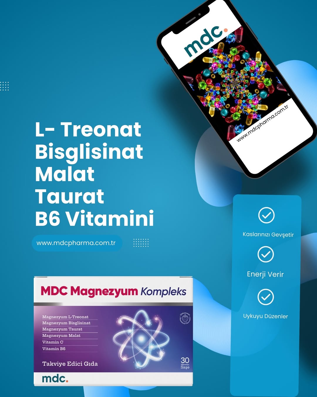 Magnesium Complex 60 Tablets 125 mg - Bisglycinate - Taurate - Malate - Citrate - B6