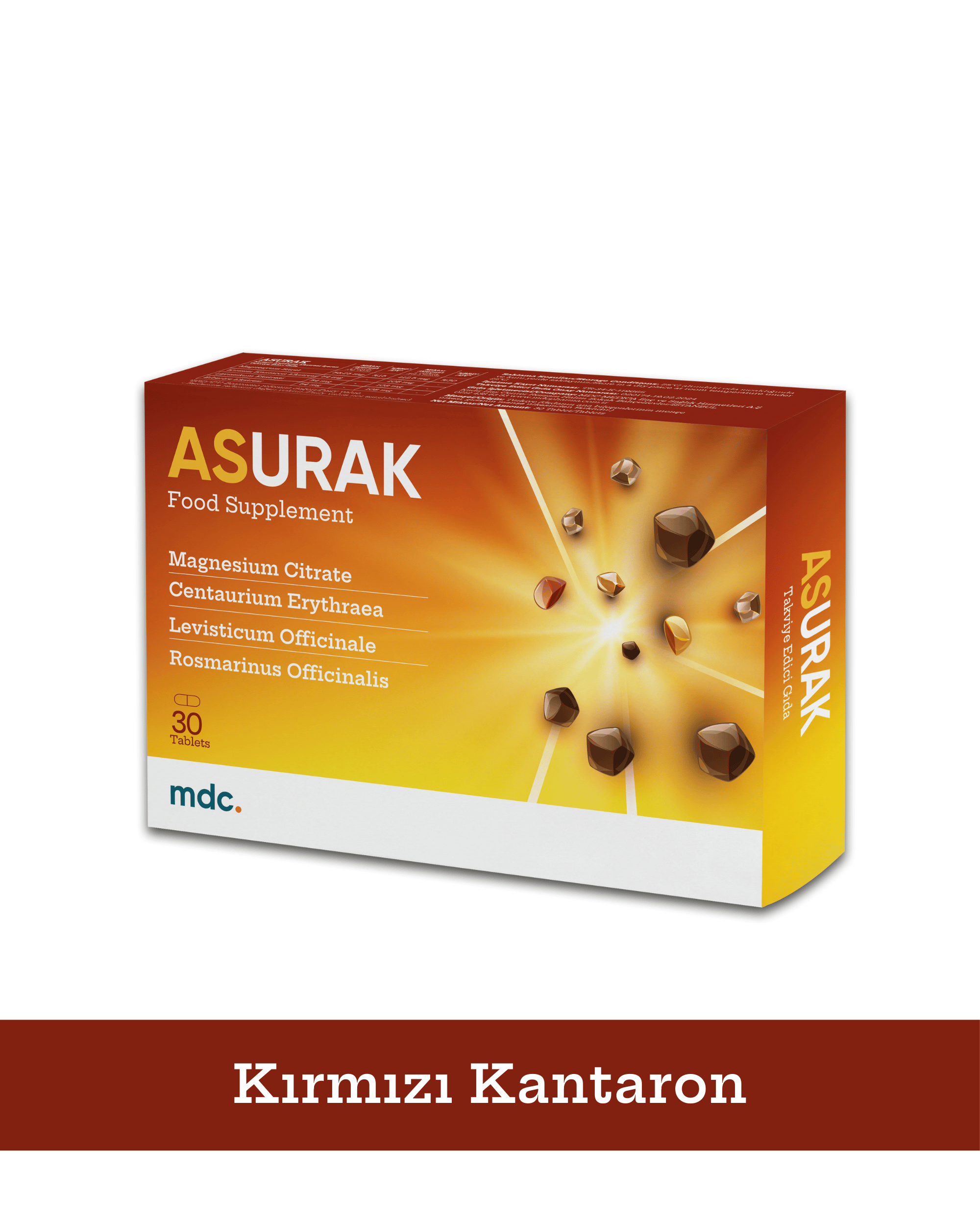 ASURAK Kırmızı Kantaron, Magnezyum Sitrat, Levistikum, Biberiye 30 Tablet
