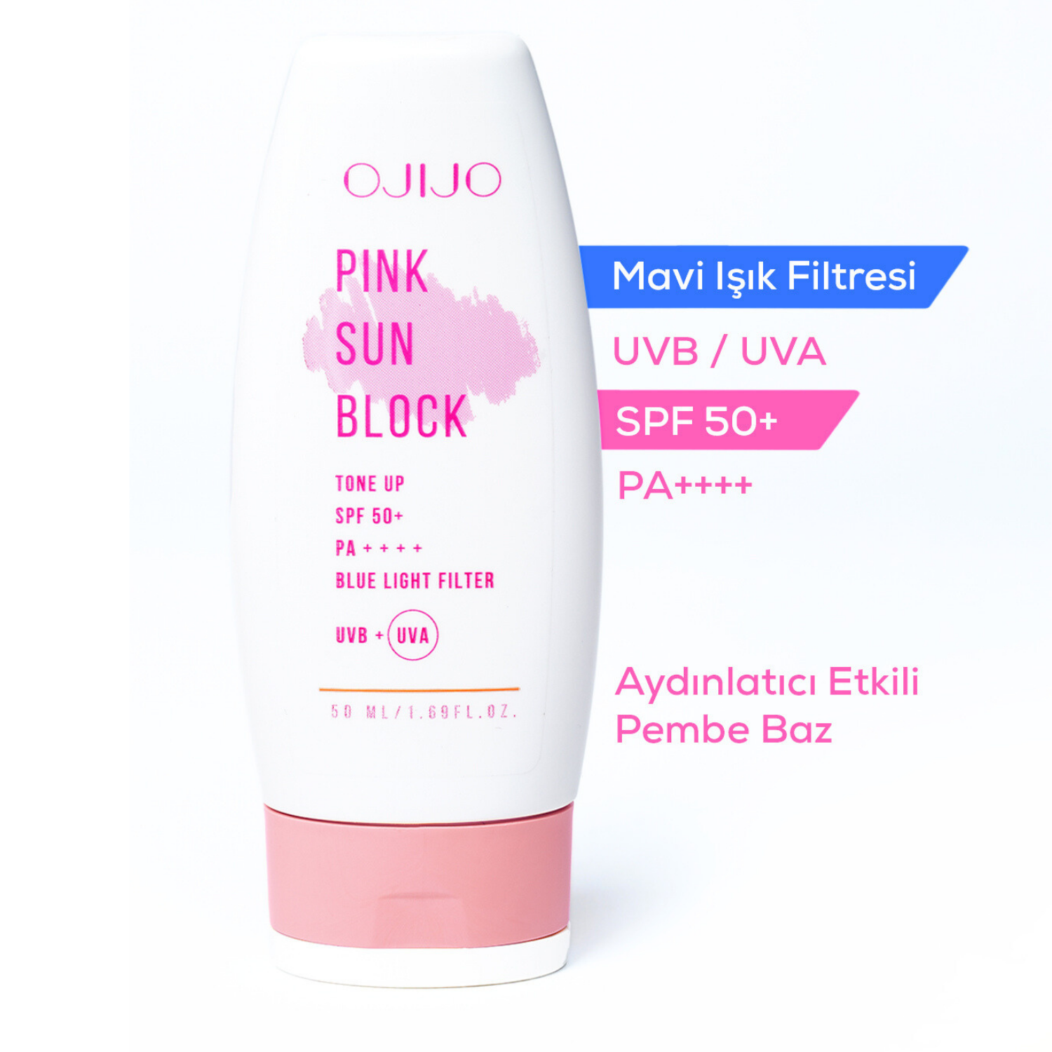 Ojijo London Pink Sun Block Ton Eşitleyici Pembe Güneş Kremi SPF 50+, 50ml