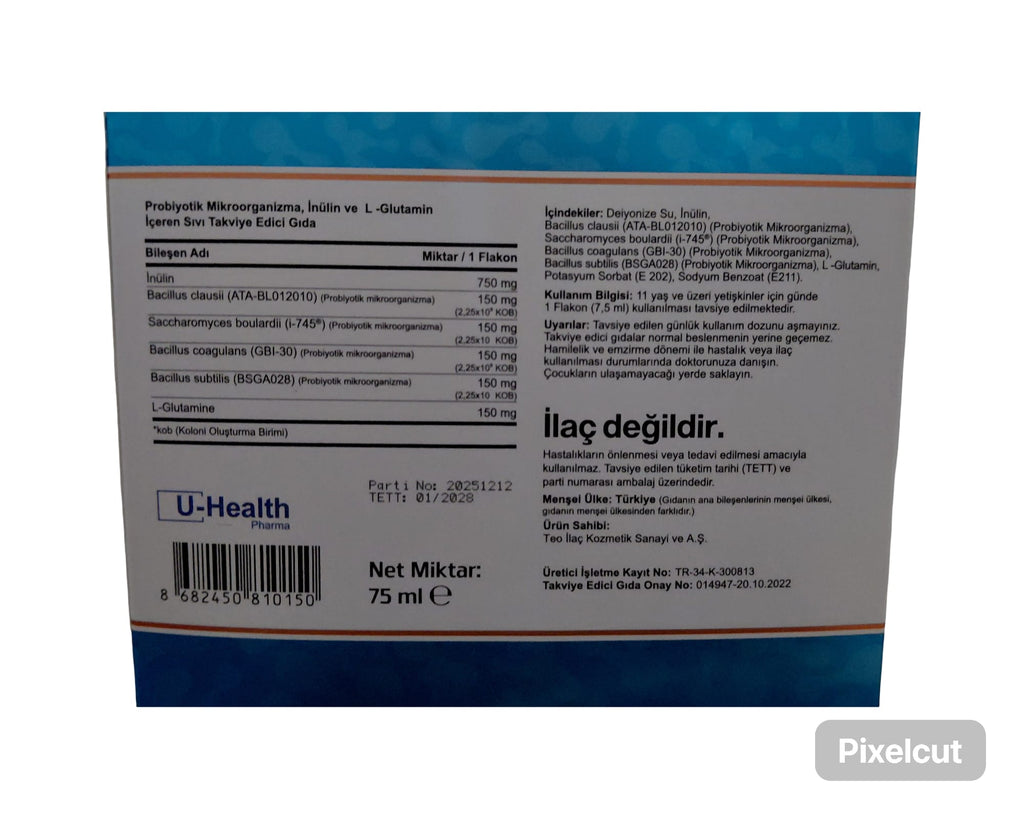 U-Health Profortis Probiyotik ve Prebiyotik İçeren 10 Flakon