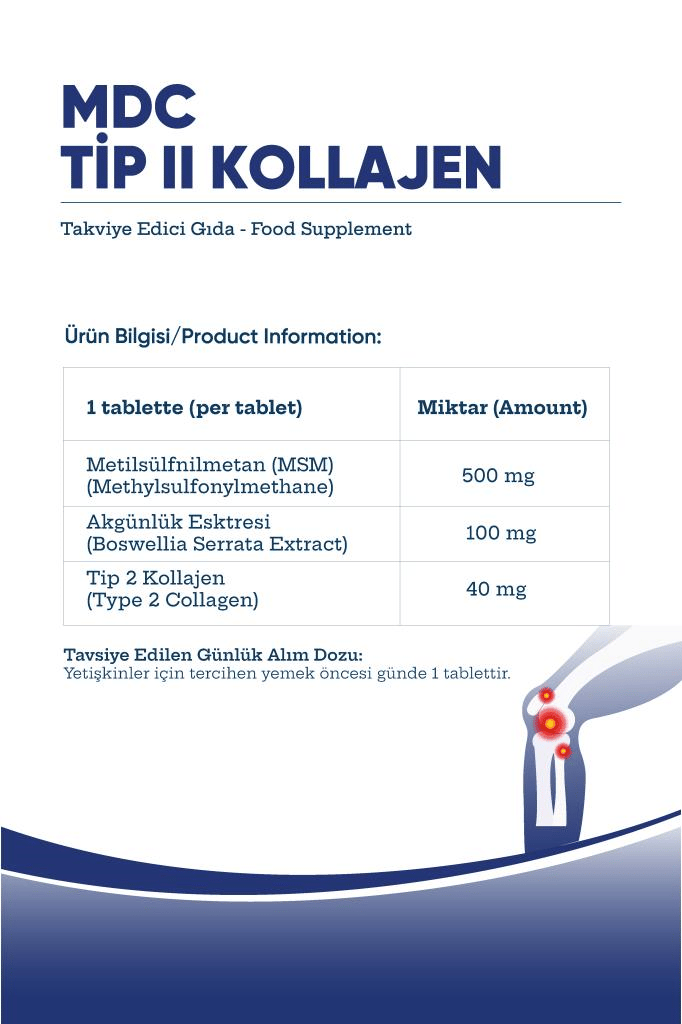MDC Tip 2 Kolajen 30 Tablet (TİP 2 KOLAJEN, MSM, AKGÜNLÜK)