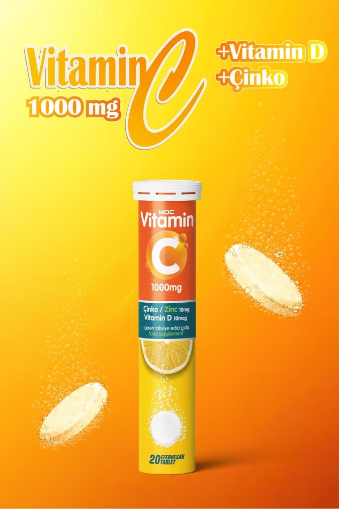 MDC Vitamin C & Çinko & Vitamin D 20 Efervesan Tablet
