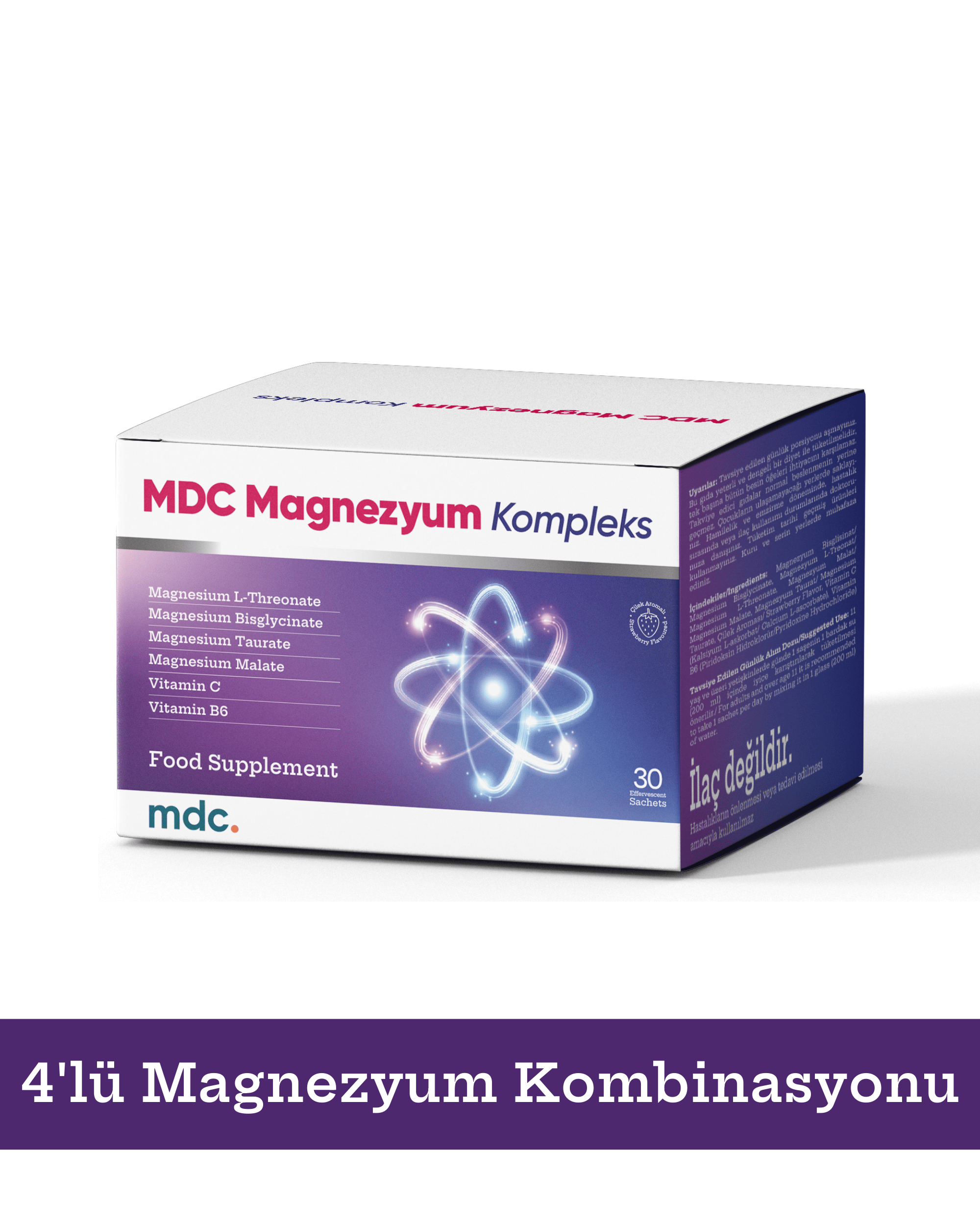 Magnezyum Complex 60 Tablet 125 Mg - Bisiglinat - Taurat - Malat - Sitrat - B6
