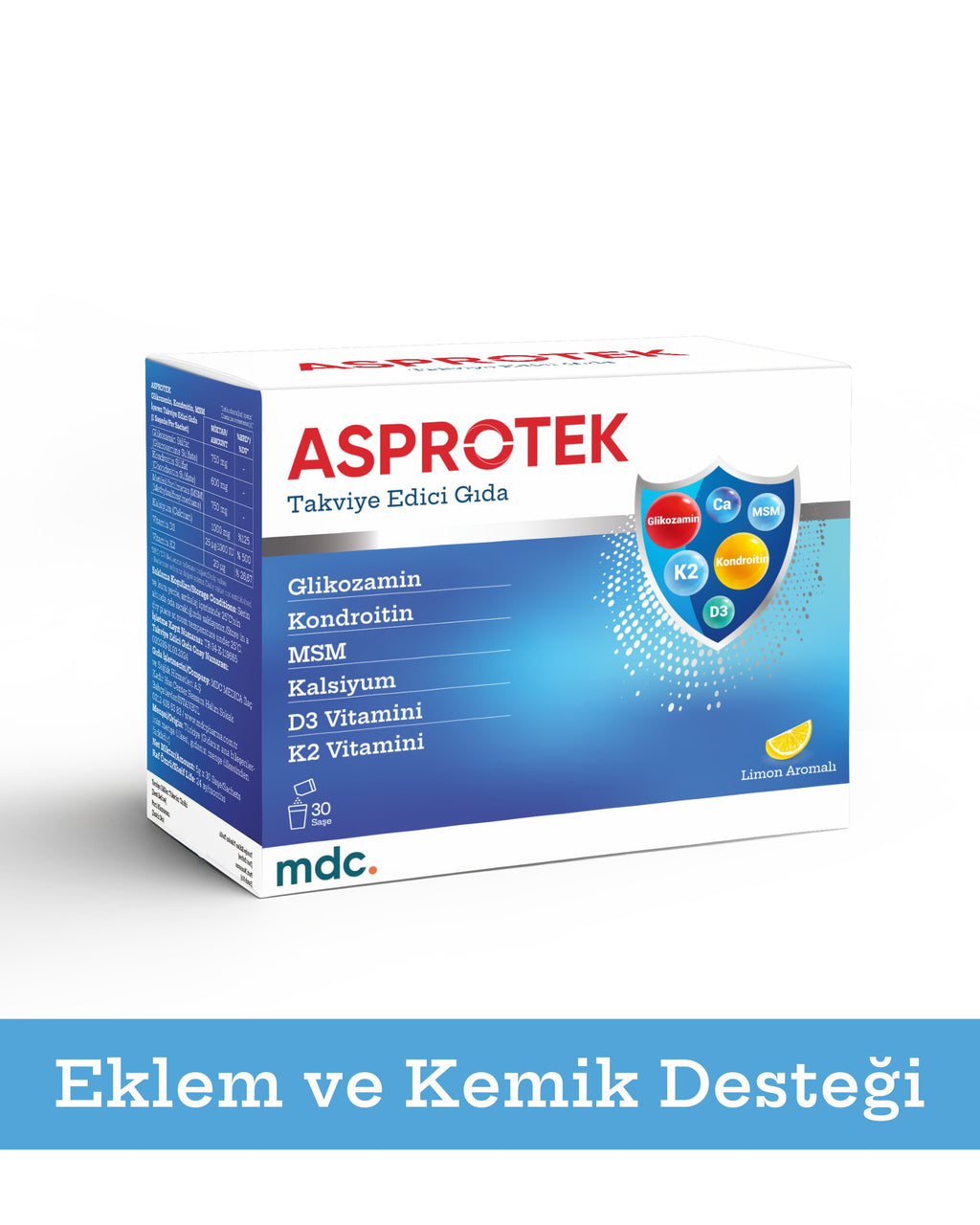 ASPROTEK (Glucosamine, Chondroitin, MSM, Calcium) 30 Sachets