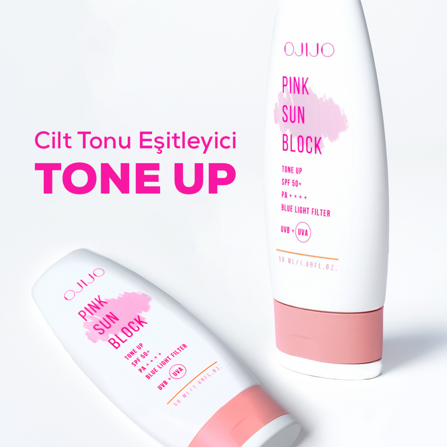 Ojijo London Pink Sun Block Ton Eşitleyici Pembe Güneş Kremi SPF 50+, 50ml