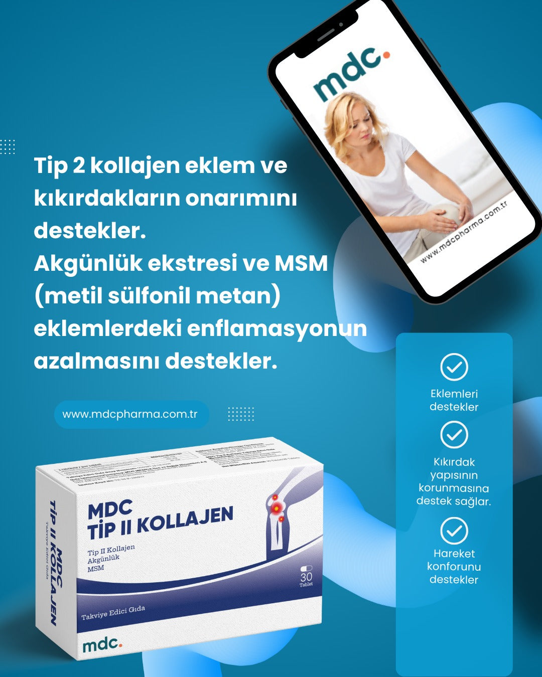 MDC Tip 2 Kolajen 30 Tablet (TİP 2 KOLAJEN, MSM, AKGÜNLÜK)