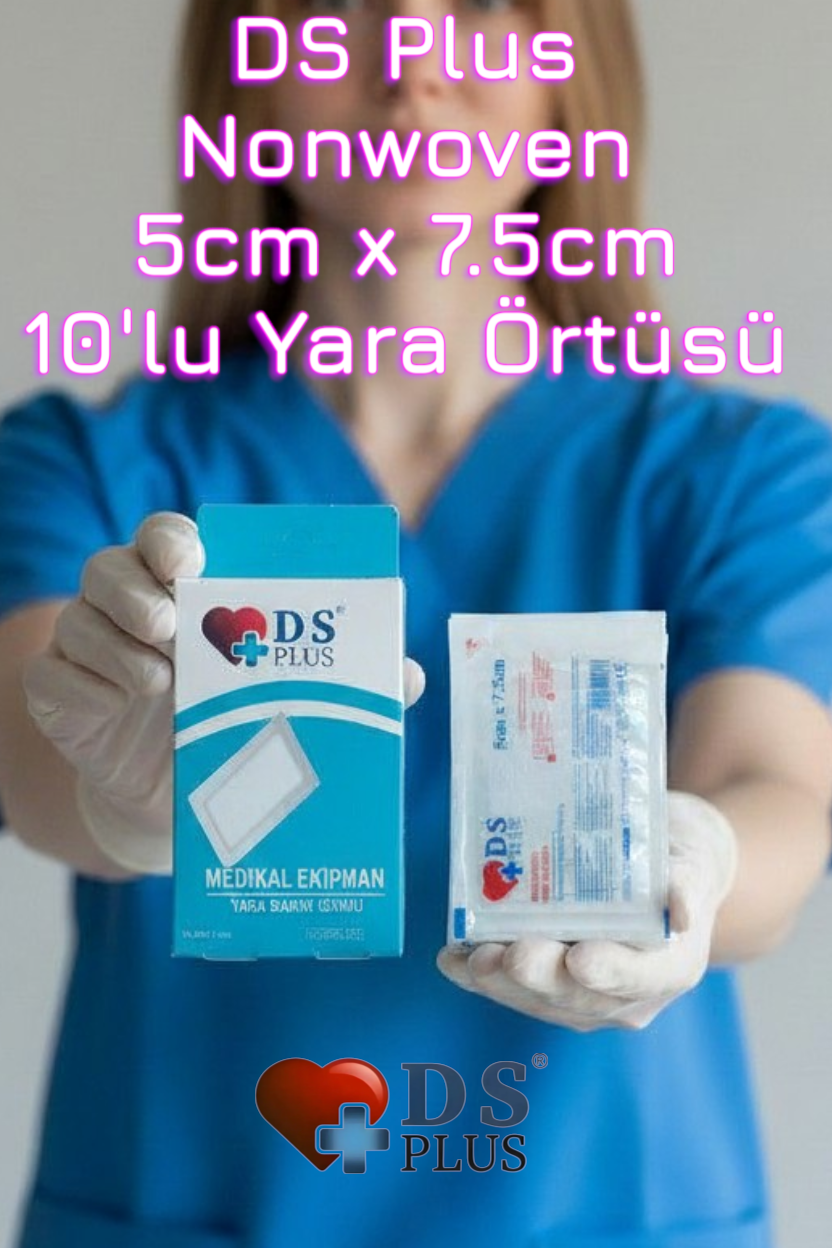 DS Plus Yara Örtüsü 5 cm x 7.5 cm Nonwoven Steril ve Hijyenik ( 10'lu Kutu)