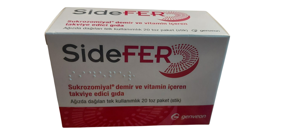 SideFER stik 20 Sukrozomiyal® Demir ve vitamin içeren takviye edici gıda
