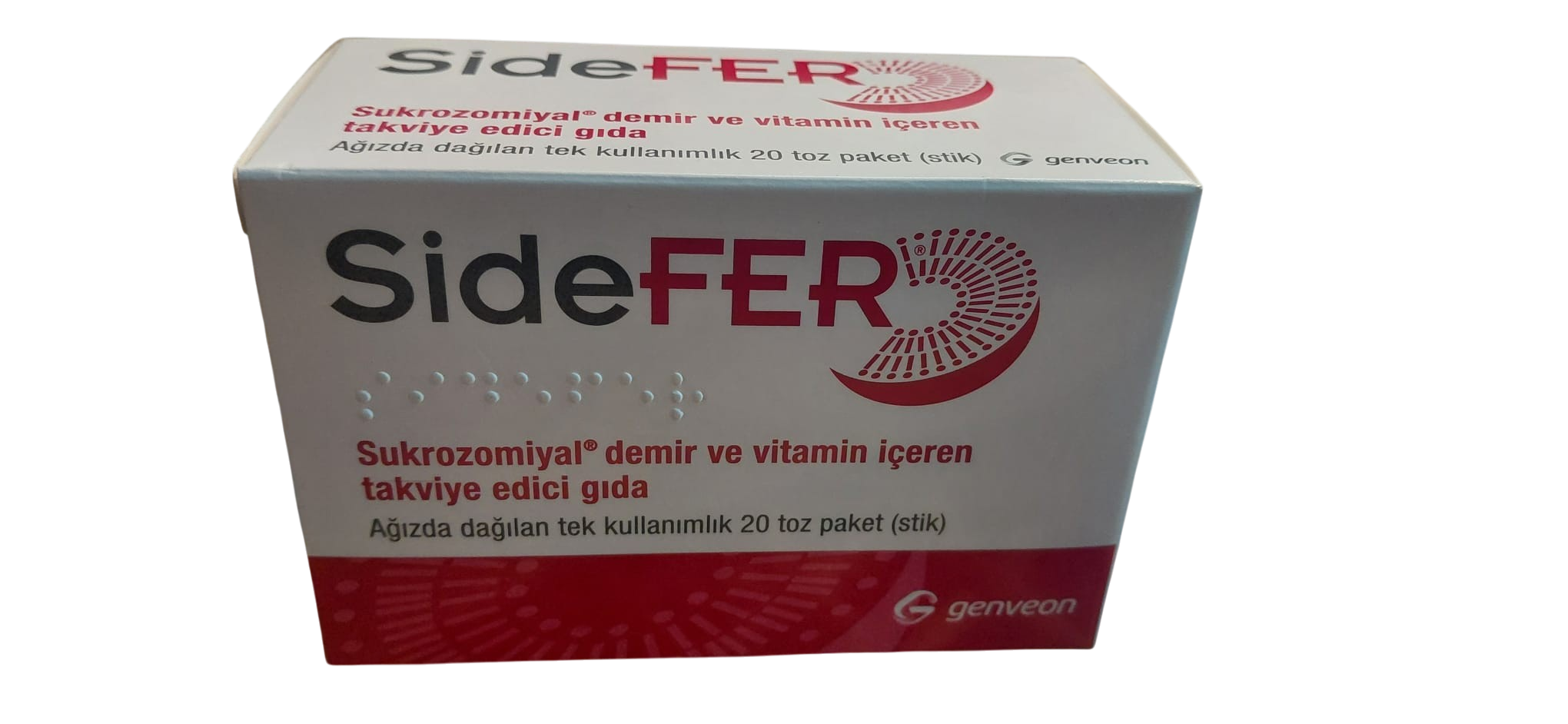 SideFER stik 20 Sukrozomiyal® Demir ve vitamin içeren takviye edici gıda