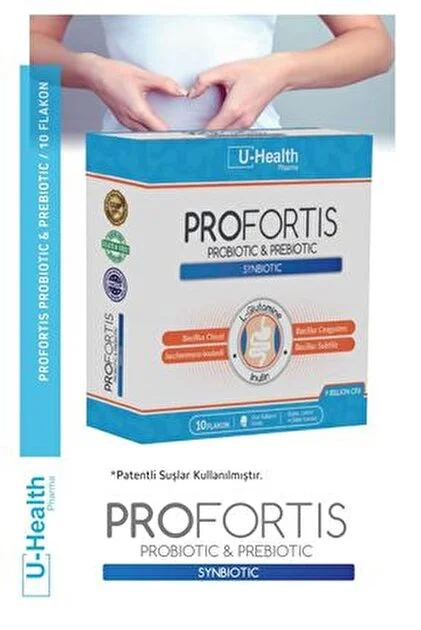 U-Health Profortis Probiyotik ve Prebiyotik İçeren 10 Flakon