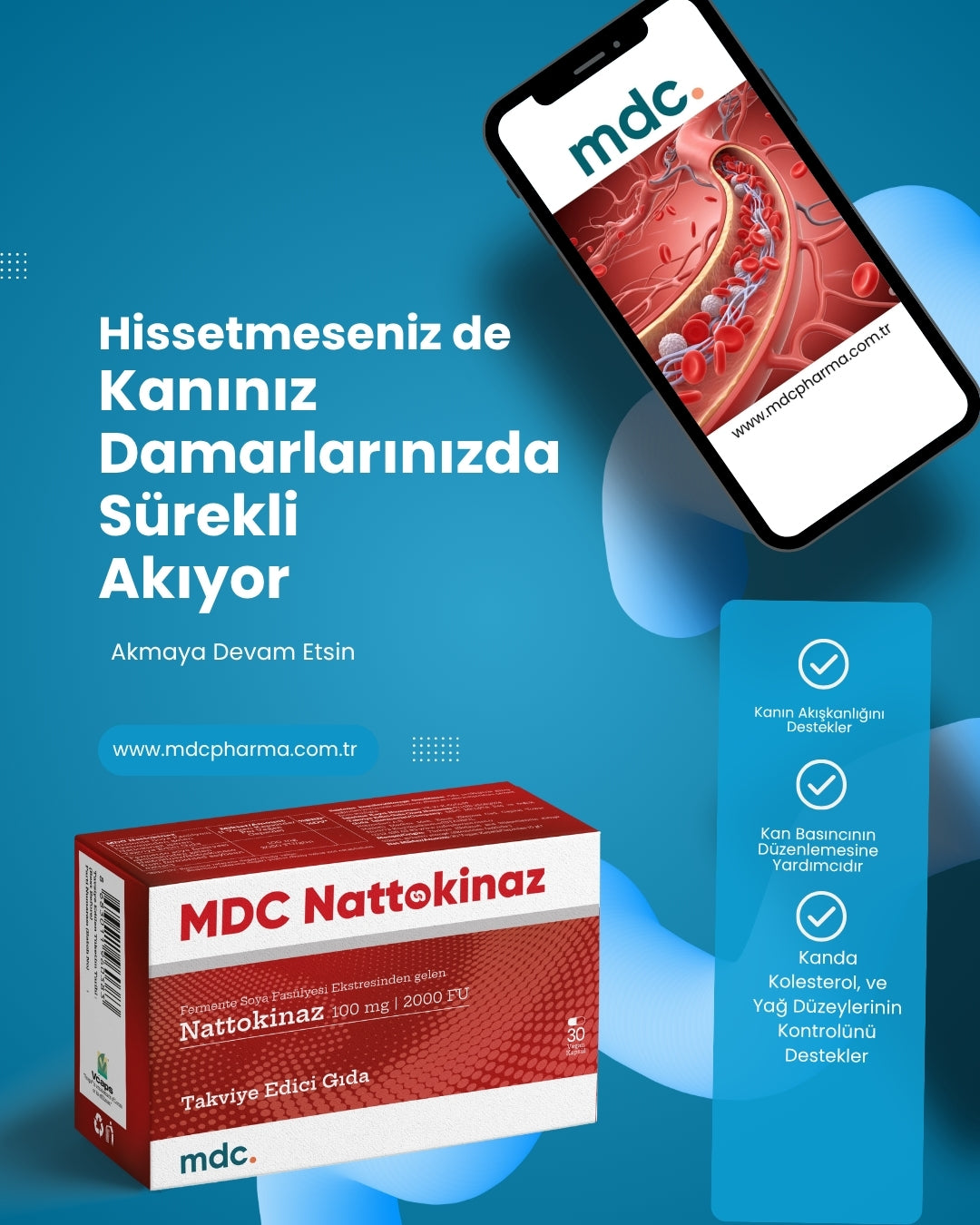 Nattokinaz İçeren 2000 FU 30 Vegan Kapsül