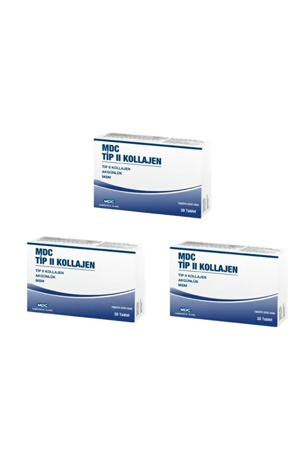 MDC Tip 2 Kolajen 30 Tablet x 3 'LÜ PAKET (TİP 2 KOLAJEN, MSM, AKGÜNLÜK) (Kopya)