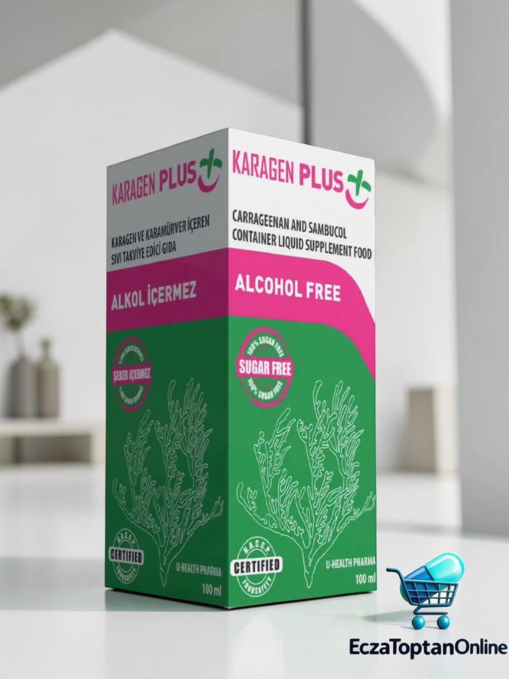U-Healt Pharma  KARAGEN PLUS ORAL SIVI CAM ŞİŞE, KARAGEN VE KARAMÜRVER İÇEREN TAKVİYE EDİCİ GIDA 100ml şişe