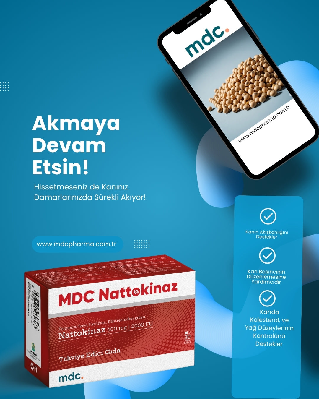 Nattokinaz İçeren 2000 FU 30 Vegan Kapsül