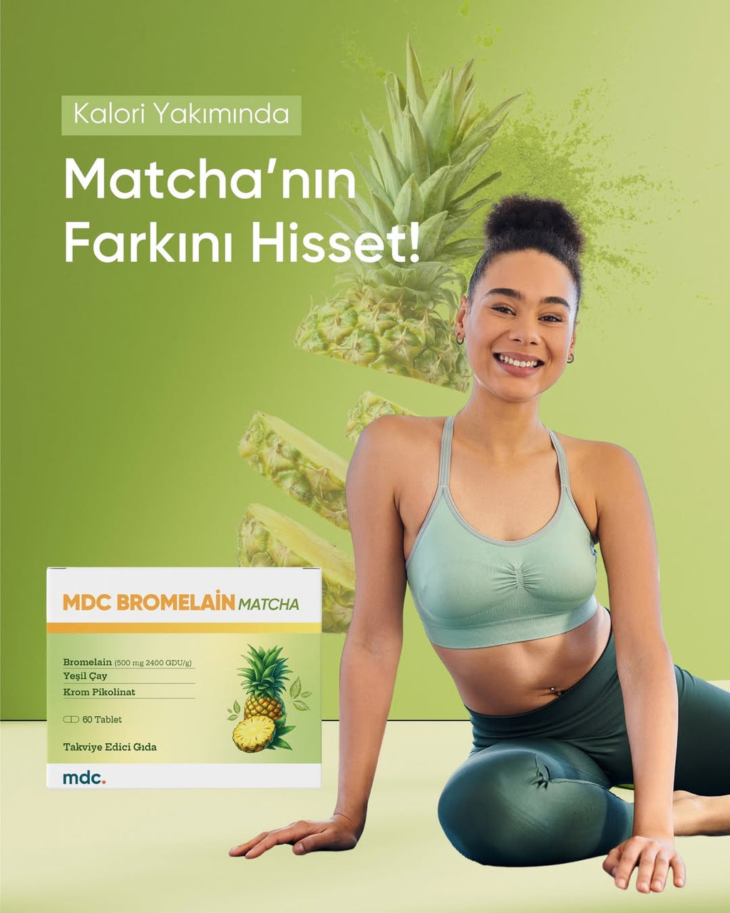 MDC Bromelain Matcha 60 Tablet 500 Mg 2400 Gdu/g (DİYET TAKVİYESİ)