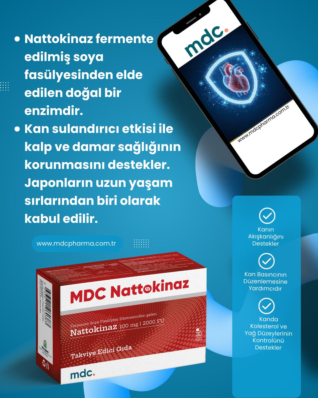 Nattokinaz İçeren 2000 FU 30 Vegan Kapsül