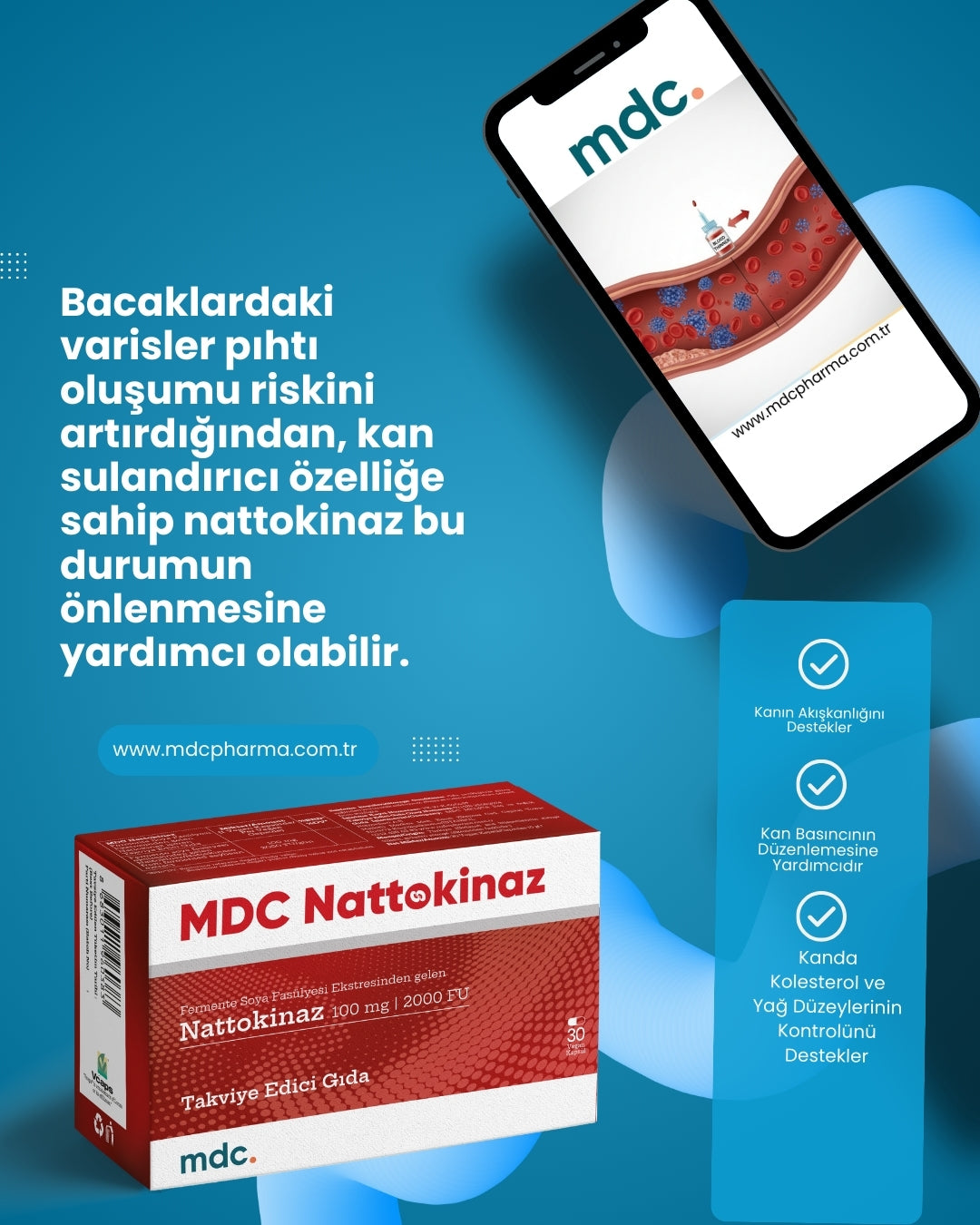 Nattokinaz İçeren 2000 FU 30 Vegan Kapsül