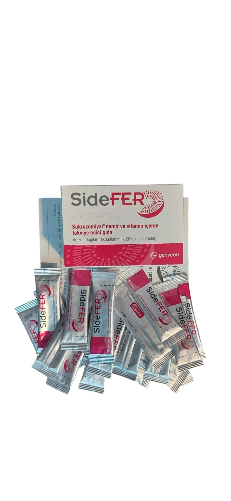 SideFER stik 20 Sukrozomiyal® Demir ve vitamin içeren takviye edici gıda