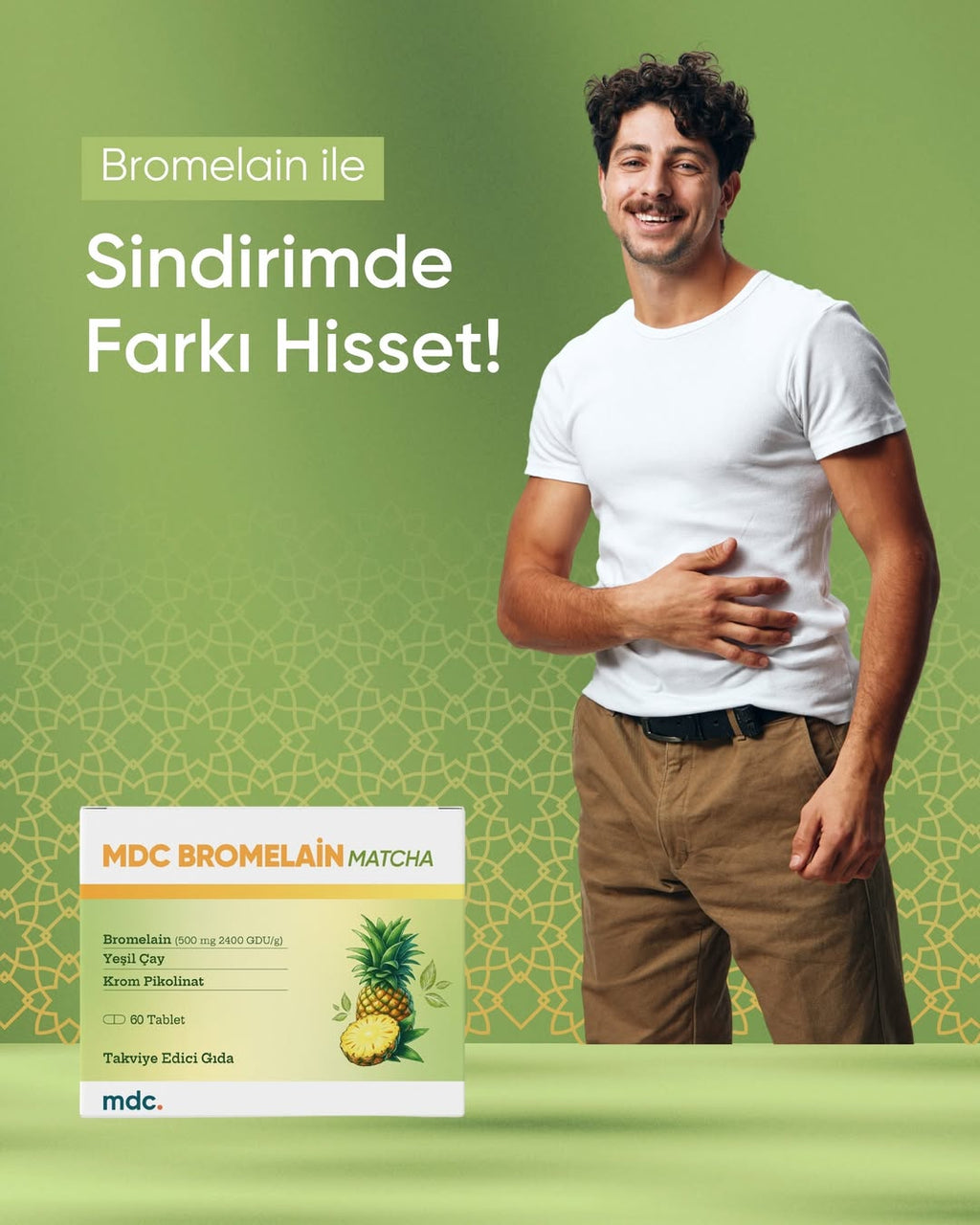 MDC Bromelain Matcha 60 Tablet 500 Mg 2400 Gdu/g (DİYET TAKVİYESİ)