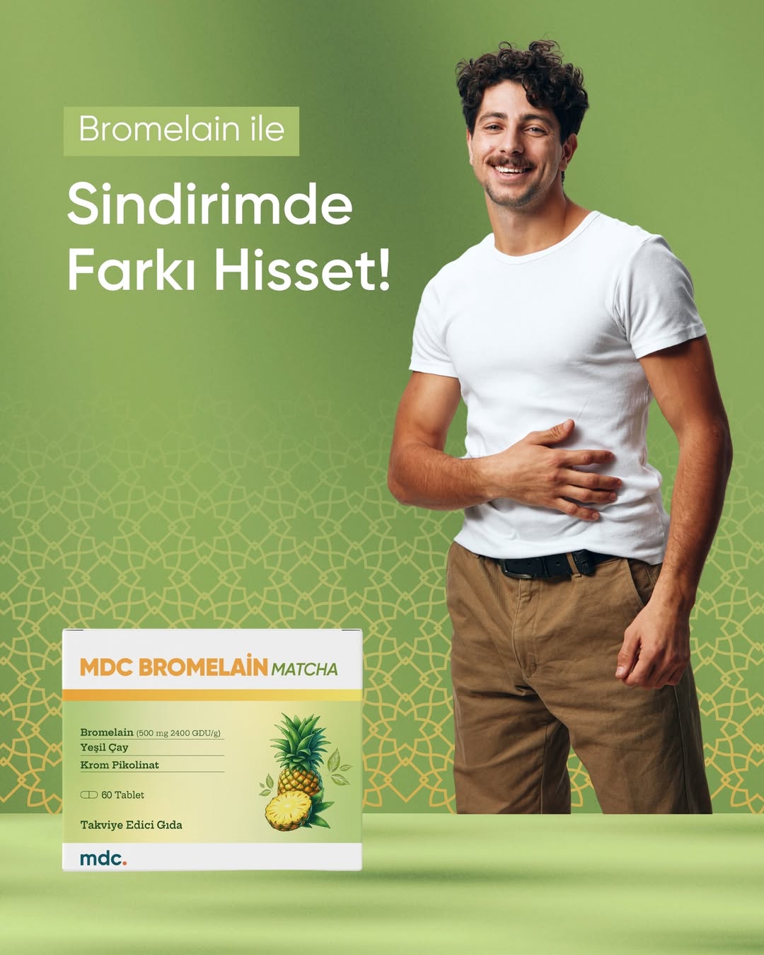 MDC Bromelain Matcha 60 Tablet 500 Mg 2400 Gdu/g (DİYET TAKVİYESİ)