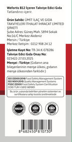 Wefortis B12 (Methylcobalamin) 100 Çiğneme Tablet