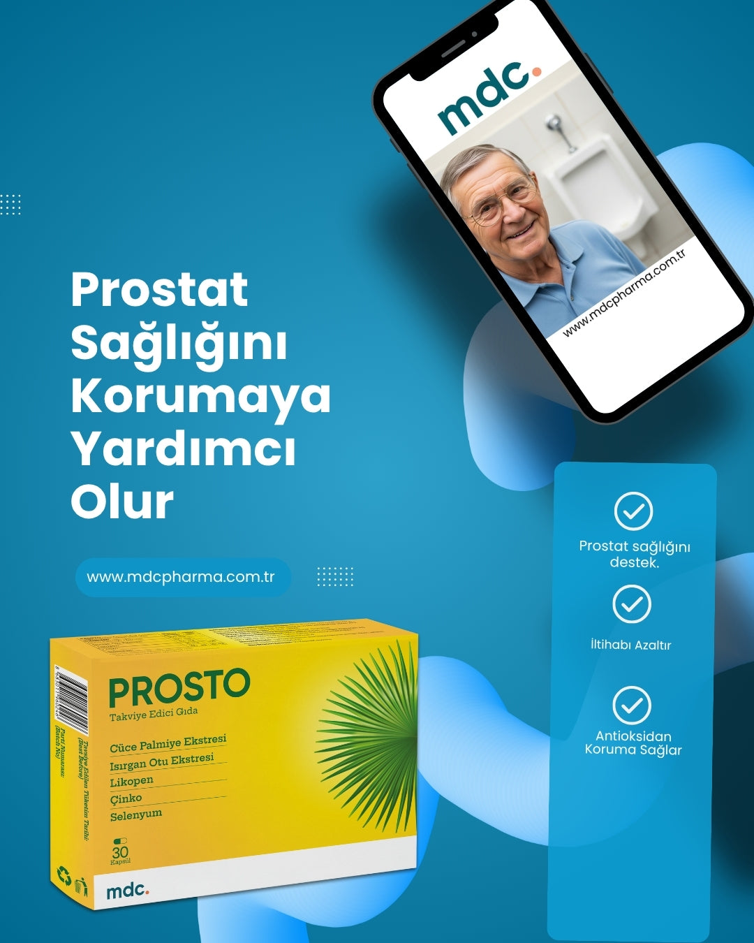 PROSTO (Saw Palmetto, Nettle, Lycopene, Zinc, Selenium) 30 Capsules