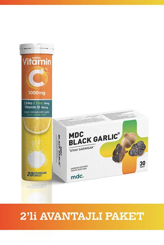 Vitamin C, Çinko, Vitamin D 20 Efervesan Tablet Ve Black Garlic