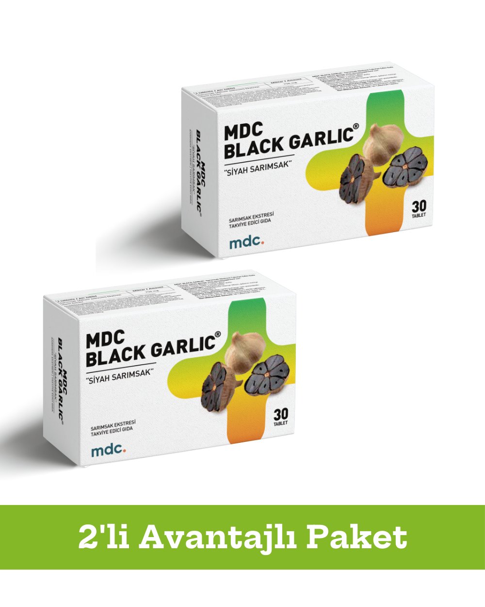 MDC Black Garlic 2'li Paket  (SİYAH SARIMSAK) 30 Tablet x 2 Paket