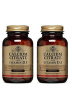 Solgar Calcium Citrate with Vitamin D3 60 Tablet  x 2 kutu (Kalsiyum Sitrat ve Vitamin D3)