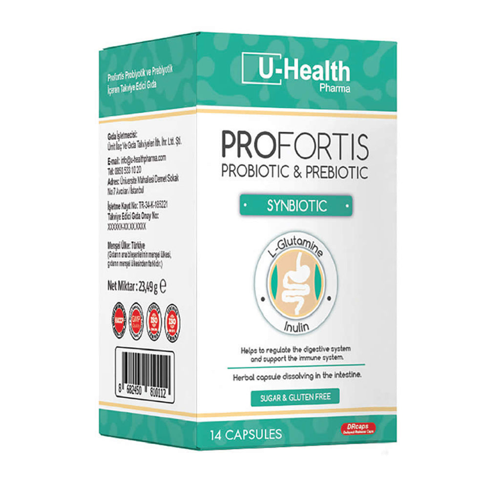 U-Health Pharma Profortis Probiyotik ve Prebiyotik Simbiyotik 14 Kapsül