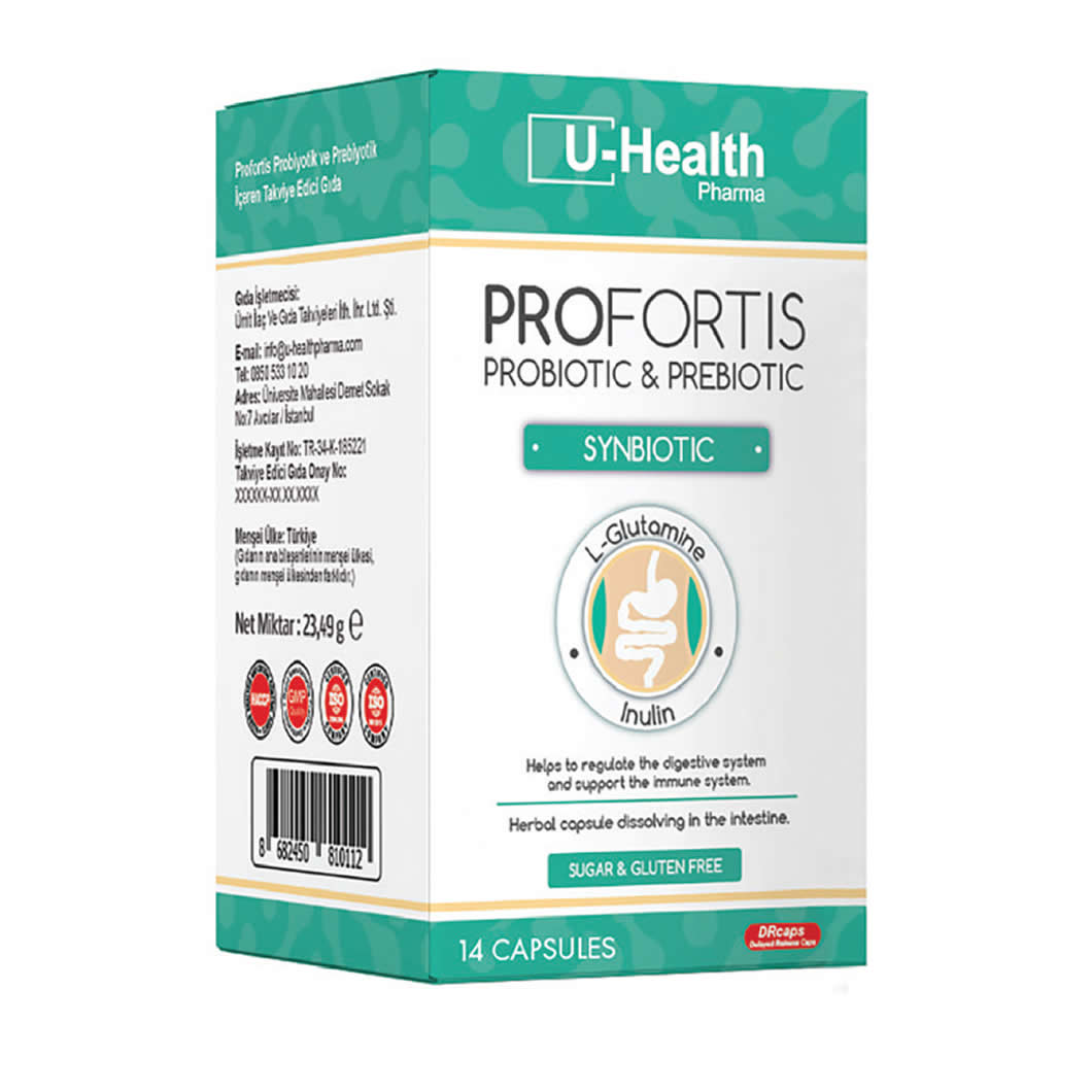 U-Health Pharma Profortis Probiyotik ve Prebiyotik Simbiyotik 14 Kapsül