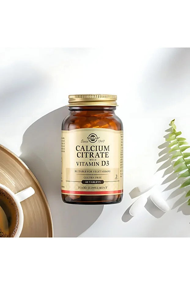 Solgar Calcium Citrate with Vitamin D3 60 Tablet  x 2 kutu (Kalsiyum Sitrat ve Vitamin D3)