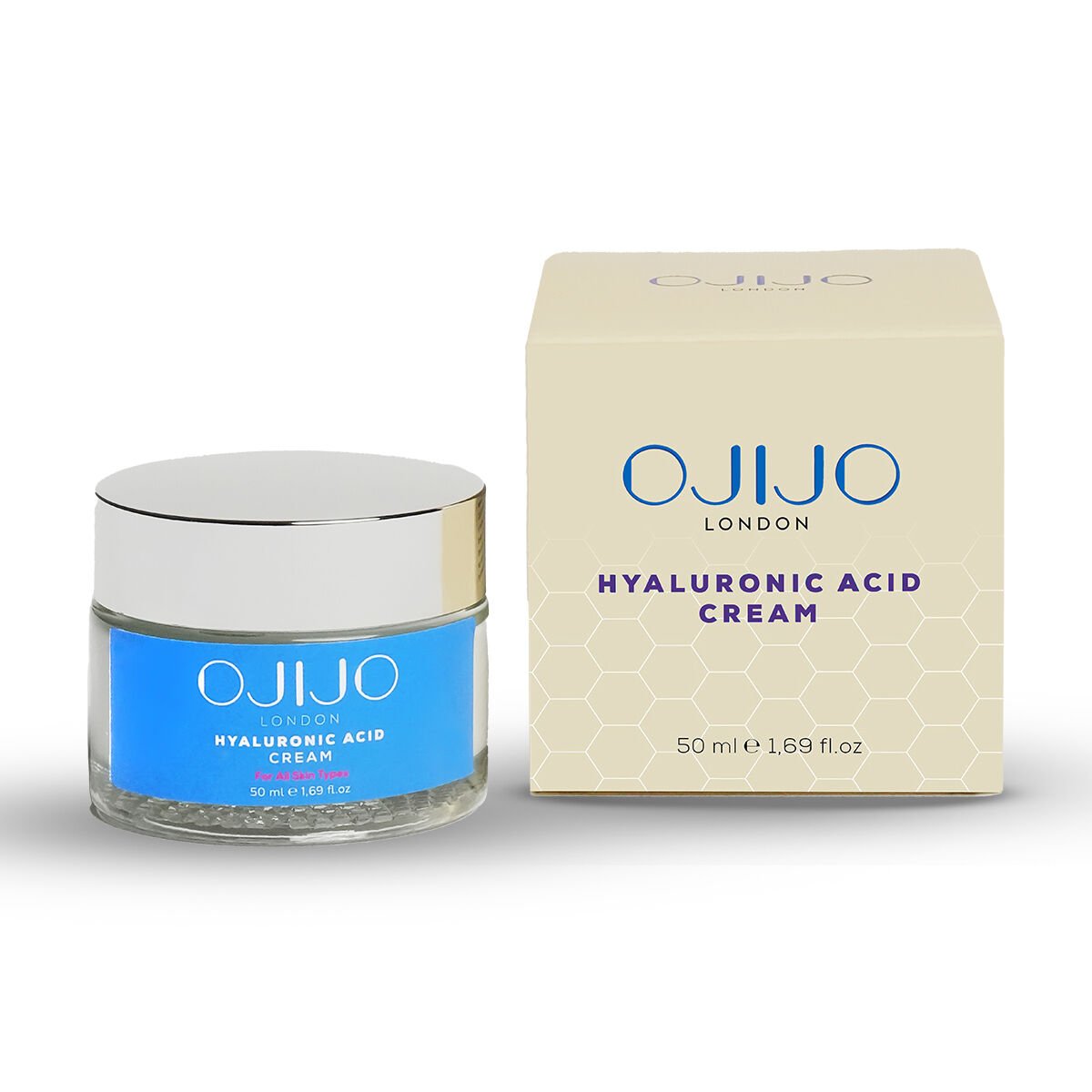 OJIJO LONDON Onarıcı, Yoğun Nemlendirici, Yaşlanma Karşıtı Hyalüronik Asit Krem 50 ml