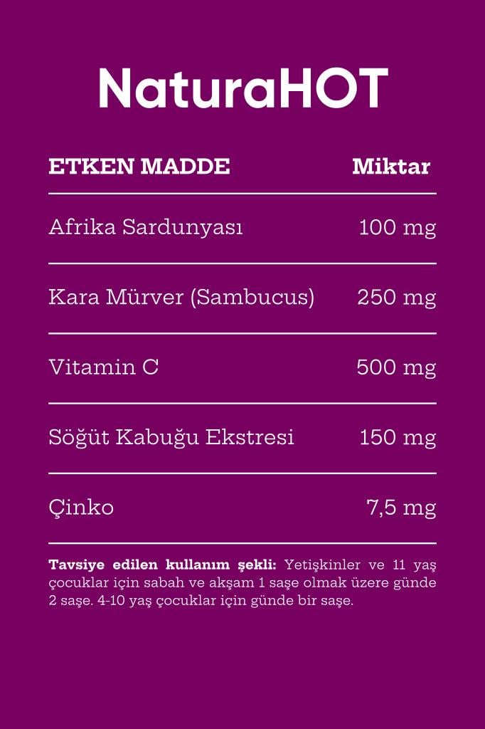 Naturahot Ve Üçlü Güç (C VİTAMİNİ, D VİTAMİNİ VE ÇİNKO) Avantajlı Paket