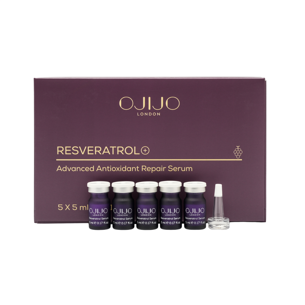 Ojijo London Onarıcı Ve Yenileyici Resveratrol Antioksidan Cilt Bakım Serumu 25 ML– Leke ve Yaşlanma Karşıtı Etki – 5 x 5 ml