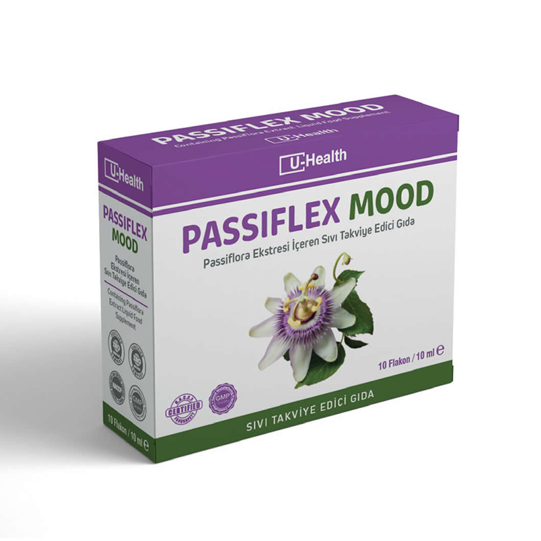 U-Health Pharma Passiflex Mood Passiflora Ekstresi İçeren Sıvı Takviye Edici Gıda 10 Flakon / 10 ml