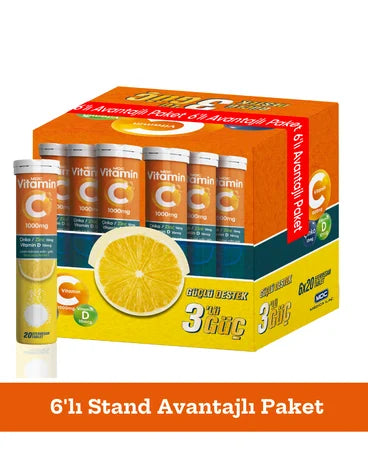 MDC Vitamin C & Çinko & Vitamin D 20 Efervesan Tablet x 6 TÜP